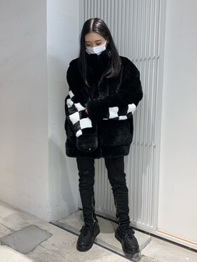 「DANKE SCHON（ダンケシェーン）のアイテム（ブルゾン）」を使った、ヤマダサオリさん（レディース・160cm）の秋コーディネート