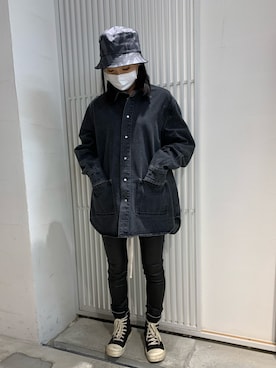 「DANKE SCHON（ダンケシェーン）のアイテム（帽子）」を使った、ヤマダサオリさん（レディース・160cm）の春コーディネート