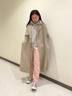 「CONVERSE（コンバース）の＜CONVERSE（コンバース）＞ALL STAR US CAMO HI/スニーカー ◆（スニーカー）」を使った、關（seki）さん（レディース・153cm）の冬コーディネート