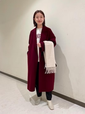 「RECOMMEND  ITEM STYLING」｜「アイテム（チェスターコート）」を使った、關（seki）さん（レディース・153cm）の秋コーディネート