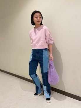 「RECOMMEND  ITEM STYLING」｜「アイテム（スウェット）」を使った、關（seki）さん（レディース・153cm）の冬コーディネート