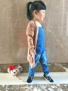 「GLOBAL WORK（グローバルワーク）のアイテム（オールインワン・サロペット）」を使った、ven wangさん（キッズ・90cm）の冬コーディネート