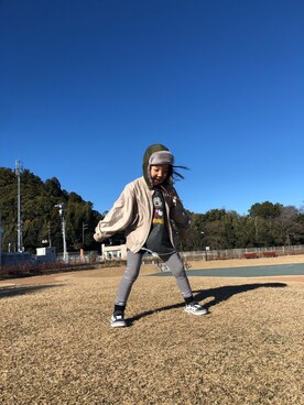 「kids」｜「アイテム（MA-1）」を使った、N.Fさん（キッズ・110cm）の冬コーディネート