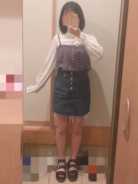 「JK」｜「アイテム（オールインワン・サロペット）」を使った、のんけさん（レディース・156cm）の秋コーディネート