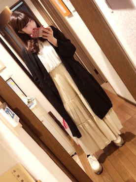 「Supreme.La.La.（シュープリームララ）のアイテム（パンツ）」を使った、藍澤慶子さん（レディース・165cm）の春コーディネート