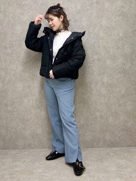 「スタッフセンバツ」｜「アイテム（ダウンジャケット/コート）」を使った、manaさん（レディース・153cm）の冬コーディネート