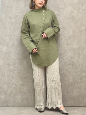 「sango（sango）のアイテム（パンツ）」を使った、manaさん（レディース・153cm）の春コーディネート