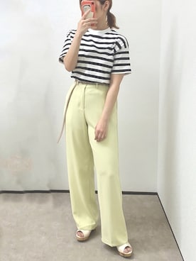 「マリン」｜「アイテム（スラックス）」を使った、manaさん（レディース・153cm）の夏コーディネート
