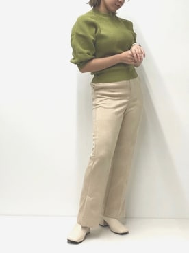 「ピスタチオ」｜「アイテム（ブーツ）」を使った、manaさん（レディース・153cm）の秋コーディネート
