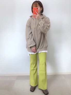 「ピスタチオ」｜「アイテム（ブーツ）」を使った、manaさん（レディース・153cm）の秋コーディネート