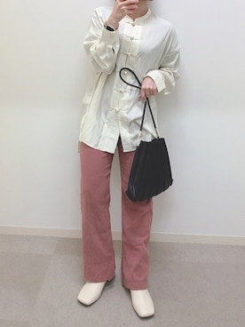 「プリーツバッグ」｜manaさん（レディース・153cm）の秋コーディネート