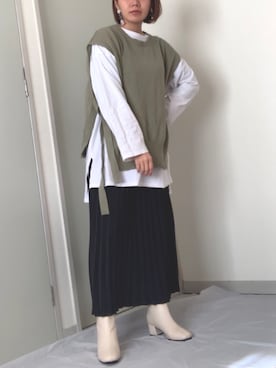 「sango（sango）のアイテム（トップス）」を使った、manaさん（レディース・153cm）の秋コーディネート