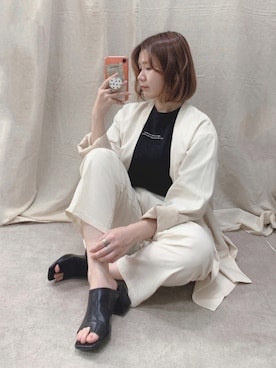 「PAGEBOY（ページボーイ）のアイテム（ノーカラージャケット）」を使った、manaさん（レディース・153cm）の春コーディネート