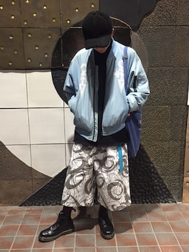 「DETAILS（ディテールズ）のアイテム（MA-1）」を使った、ユウさん（メンズ・169cm）の秋コーディネート