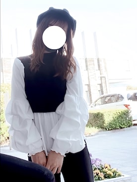 「Honeys（ハニーズ）のアイテム（キャスケット）」を使った、Rihoさん（レディース・156cm）の春コーディネート