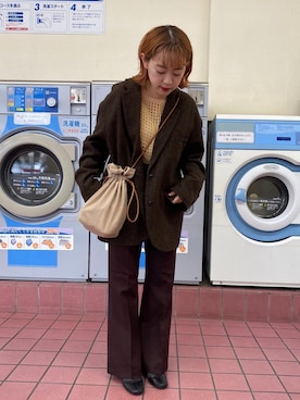 「OpenCLOSE（オープンクローズ）のアイテム（バッグ）」を使った、カフェ店長aoiさん（レディース・147cm）の冬コーディネート