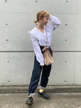 「OpenCLOSE（オープンクローズ）のアイテム（バッグ）」を使った、カフェ店長aoiさん（レディース・147cm）の夏コーディネート