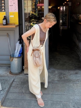 「OpenCLOSE（オープンクローズ）のアイテム（バッグ）」を使った、カフェ店長aoiさん（レディース・147cm）の夏コーディネート