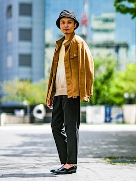「EDIFICE（エディフィス）のアイテム（ブルゾン）」を使った、EDIFICE OFFICIALさん（メンズ・178cm）の春コーディネート