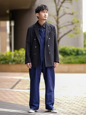 「EDIFICE LA BOUCLE（エディフィスラブークル）のアイテム（ジャケット/アウター）」を使った、EDIFICE OFFICIALさん（メンズ・177cm）の春コーディネート