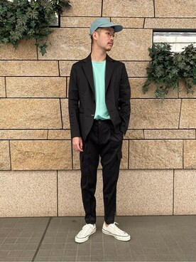「EDIFICEスタッフ」｜「アイテム（帽子）」を使った、EDIFICE OFFICIALさん（メンズ・178cm）の春コーディネート