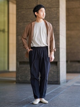 「EDIFICE（エディフィス）のアイテム（その他シューズ）」を使った、EDIFICE OFFICIALさん（メンズ・177cm）の春コーディネート