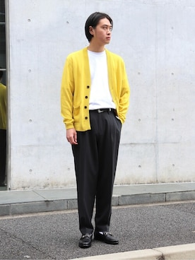 「cellar door」｜「アイテム（その他シューズ）」を使った、EDIFICE OFFICIALさん（メンズ・177cm）の春コーディネート