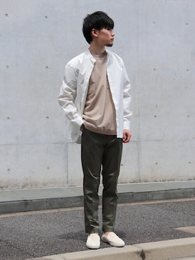 「EDIFICEスタッフ」｜「アイテム（スリッポン）」を使った、EDIFICE OFFICIALさん（メンズ・178cm）の春コーディネート