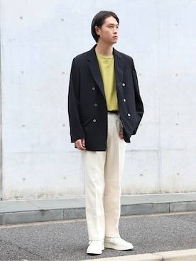 「EDIFICE LA BOUCLE（エディフィスラブークル）のアイテム（ジャケット/アウター）」を使った、EDIFICE OFFICIALさん（メンズ・178cm）の春コーディネート