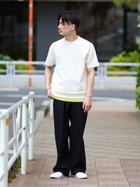 「COMMON PROJECTS（コモンプロジェクト）のアイテム」を使った、EDIFICE OFFICIALさん（メンズ・172cm）の春コーディネート