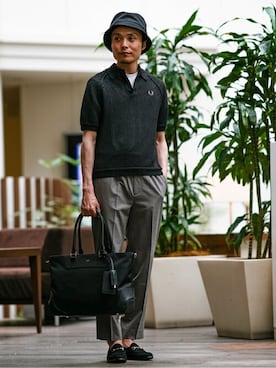 「KIJIMA TAKAYUKI」｜「アイテム（スリッポン）」を使った、EDIFICE OFFICIALさん（メンズ・178cm）の春コーディネート