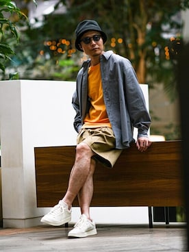 「EDIFICEスタッフ」｜「アイテム（帽子）」を使った、EDIFICE OFFICIALさん（メンズ・178cm）の春コーディネート
