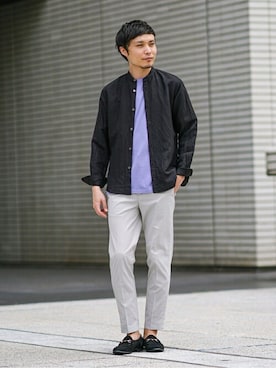 「EDIFICEスタッフ」｜「アイテム（スリッポン）」を使った、EDIFICE OFFICIALさん（メンズ・178cm）の春コーディネート