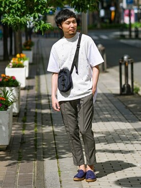 「EDIFICEスタッフ」｜「アイテム（スリッポン）」を使った、EDIFICE OFFICIALさん（メンズ・178cm）の春コーディネート