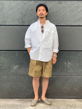「EDIFICE（エディフィス）のアイテム（スリッポン）」を使った、EDIFICE OFFICIALさん（メンズ・178cm）の夏コーディネート