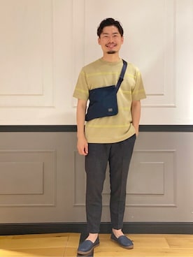 「EDIFICE（エディフィス）のアイテム（スリッポン）」を使った、EDIFICE OFFICIALさん（メンズ・178cm）の夏コーディネート