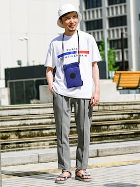 「EDIFICEスタッフ」｜「アイテム（帽子）」を使った、EDIFICE OFFICIALさん（メンズ・178cm）の夏コーディネート
