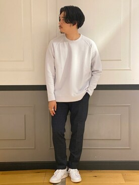 「EDIFICE（エディフィス）のアイテム（スウェット）」を使った、EDIFICE OFFICIALさん（メンズ・173cm）の秋コーディネート