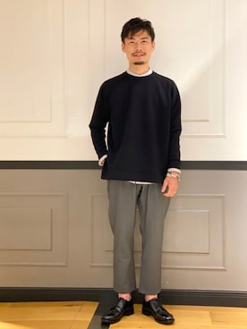 「EDIFICE（エディフィス）のアイテム（スウェット）」を使った、EDIFICE OFFICIALさん（メンズ・172cm）の秋コーディネート
