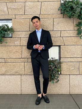 「ジャージーパンツ」｜「アイテム（その他シューズ）」を使った、EDIFICE OFFICIALさん（メンズ・180cm）の秋コーディネート