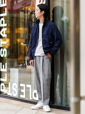 「EDIFICE（エディフィス）のアイテム（ブルゾン）」を使った、EDIFICE OFFICIALさん（メンズ・176cm）の秋コーディネート