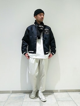 「Jordan」｜「アイテム（ブルゾン）」を使った、EDIFICE OFFICIALさん（メンズ・177cm）の冬コーディネート