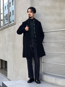 「EDIFICE（エディフィス）のアイテム（その他シューズ）」を使った、EDIFICE OFFICIALさん（メンズ・178cm）の冬コーディネート