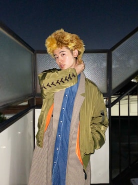 Roddieさんの「LACE UP MA-1 BLOUSON」を使ったコーディネート