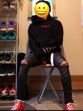 「H&M（エイチ・アンド・エム）のアイテム（パーカー）」を使った、shunさん（メンズ・172cm）の春コーディネート