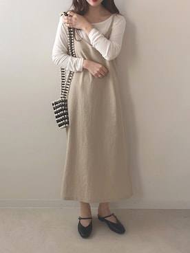 「Bab Bou Jeloud（バブブージュルード）のアイテム（ワンピース）」を使った、kanaさん（レディース・160cm）の春コーディネート