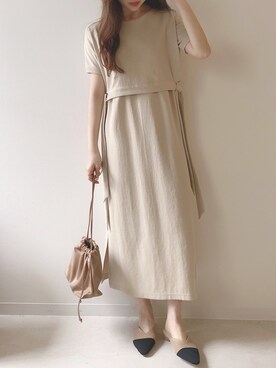 「Bab Bou Jeloud（バブブージュルード）のアイテム（ワンピース）」を使った、kanaさん（レディース・160cm）の春コーディネート