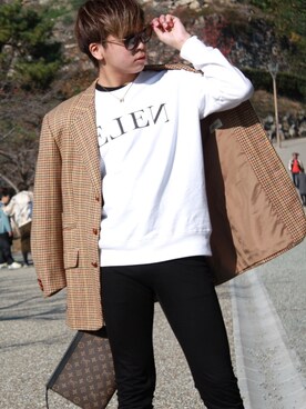 「Elenore（エレノア）のアイテム」を使った、ELさん（メンズ・180cm）の冬コーディネート