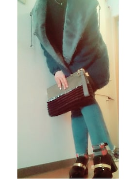 「AS KNOW AS plus（アズノゥアズプラス）のアイテム（ブルゾン）」を使った、RISAさん（レディース・157cm）の冬コーディネート