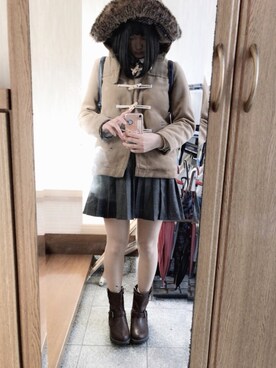 「アイテム（ダッフルコート）」を使った、naさん（レディース・163cm・10代）の秋コーディネート